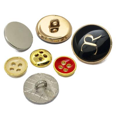 China Customized Malaysian Sustainable Men's 24L Flat Men's Logo Shirt Shank Sewing Metal Clothes Buttons For Clothes for sale