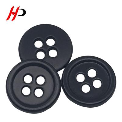 China Small Classic Black Dry Cleaning Round 10mm Zinc Shirt Button (Garment Button) for sale