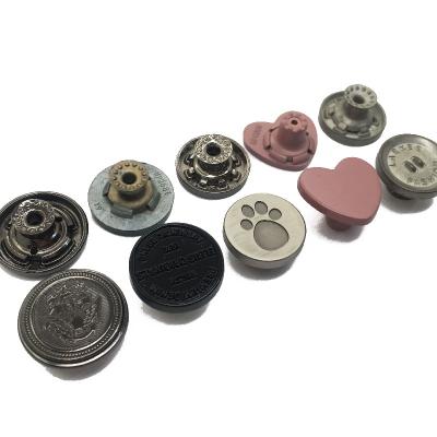 China Durable Designer Plain Zinc Alloy Enamel Pants Studs Replacement Jean Buttons Shank For Denim Custom Metal for sale