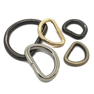 China Washable.eco-friendly.durable.nickel free 1/2inch Metal Unwelded Gold D Ring Buckles D Ring Buckle For Purse Purse Clothes DIY Accessories for sale