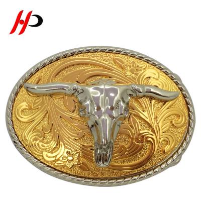 China Custom Cow Head Nickel Free Man Washable.eco-friendly.durable.nickel Free Manufacturer Cowboy Silver German Belt Buckle For Mens Buckles for sale