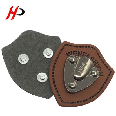 China Viable Design Popular Printed Wholesale Tin Garment Metal PU Leather Patches Nice Label for sale