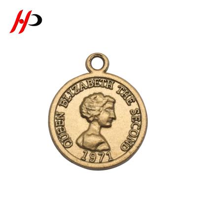 China Custom Metal Trolley Pendant Gold Coin Token Pendant From Dry Cleaning Factory Directly Supplier for sale