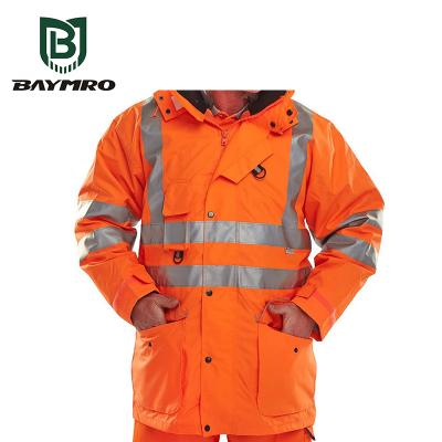 China Quilted High Visibility High Fit Visibility Coat 100% Knitted Polyester Fleece With Fixed Hood for sale