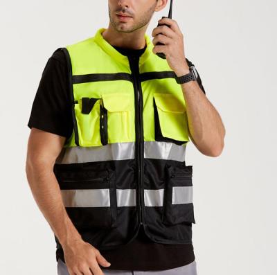 China Clothing Class 2 Officer Vest Green Surveyor Safety Vest Water Proof Goods Force Traffic Construction Reflective Marks Hi for sale