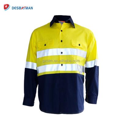 China Cotton High Drill Clothing Safety Force Hi Visibility Reflective Shirts With Pockets And Reflective Fabric for sale