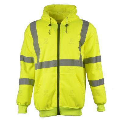 China Thoughtful Custom Hi Vis Fleece Safety High Visibility Sweatshirt Construction Hoodies for sale