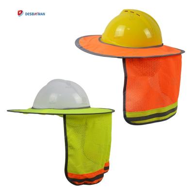 China Hot Sale Breathable Safety Helmet Top Sun Shade Hi Strength Mesh Breathable Reflective Neck Shield For Hard Hat Sun Visor for sale