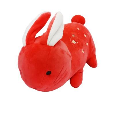 China Spandex Stretch Fabric Factory Bunny Hot Interesting Funny Red Soft Stuffed Plush Animals Toys for sale