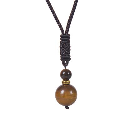 China NUORO CLASSIC Fashion Double Round Beads Pendants Necklaces For Men Women Rope Chain Lucky Jewelry Natural Tiger Eye Stone Necklace for sale