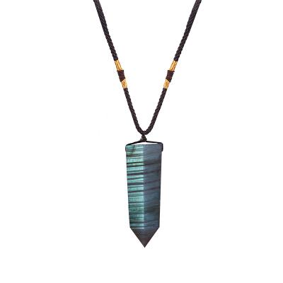 China NUORO Healing Crystal Stone Point Necklace Adjustable CLASSIC Natural Gemstone Rope Reiki Pendant Necklaces for sale