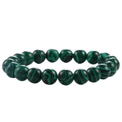 China FASHIONABLE Stone Malachite Stretch Bracelet 6mm 8mm 10mm Tiger Eye Stone Black Agate Handmade Beaded Bracelet for sale