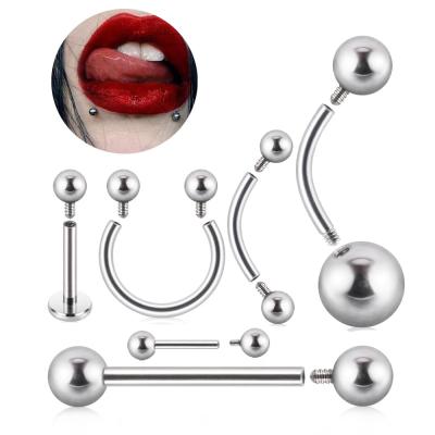 China NUORO CLASSIC 1pc 16G 14G Internal Wire Curved Barbell Cartilage Lip Tragus Eyebrow 316L Stainless Steel Piercing Jewelry for sale