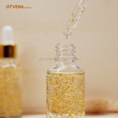 China Skin Revitalizer Professional Supplier Make Your Own Brand Added 99.9% Collagen Gold Leaves Fastest Wrinkle Remover Serum for sale