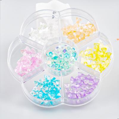 China Luxury Nail D Mixed Bowknot Shape Resin Crystal OEM Large Box Art Colorful Resin Rhinestone Flatback Packs For Nail for sale