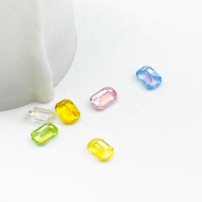 China New luxury colorful 3d nail faux stone ab resin flatback rectangle box nail decoration accessories 7 grids nail D for sale