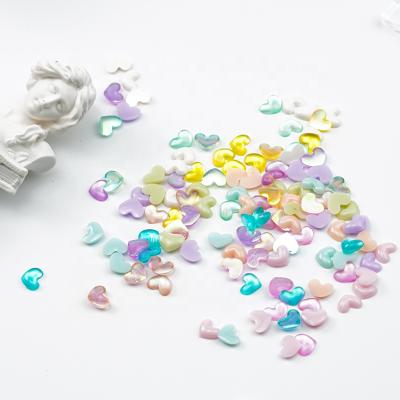 China Wholesale Luxury High Quality Nail Art Rhinestone Of Nail D 3D Flatback Resin Faux Stone Heart Shape Nail Decorations for sale