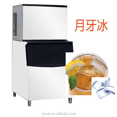 China 304#stainless steel commercial crescent ice cube makerHY-400PM crescent machine with dustbin for sale