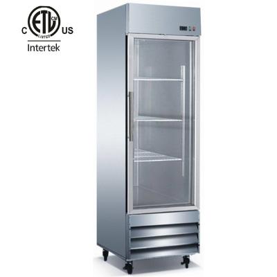 China 500L New Style Single-temperature Glass Single Doors Stainless Steel Commercial Refrigerator for sale