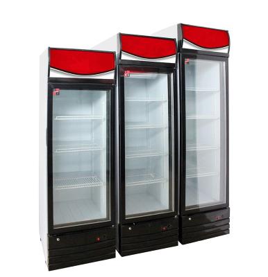 China Single-temperature single-temperature glass door upright cooler/commercial glass door refrigerator/soft drink fridge for sale