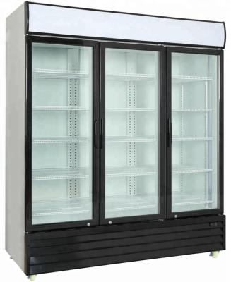 China Clear Glass Beverage Refrigerator Single-Temperature Upright Commercial Refrigerator For Sale for sale