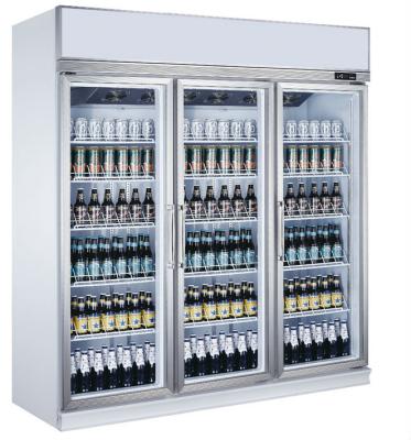 China Best Selling Commercial Glass Door Single-temperature Beverage Fridge Refrigerator With LED Light for sale