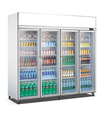 China Single-Temperature/Four Door Upright 4-Door Display Fridge Glass Display Fridge For Beverage With 220V/50Hz~60Hz for sale