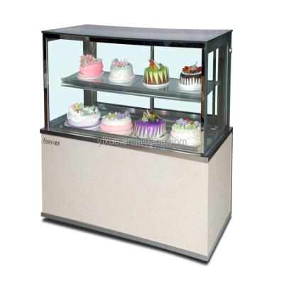 China Single-Temperature White Marble Base Cake Display Showcase With Cooling Fan For Dessert for sale