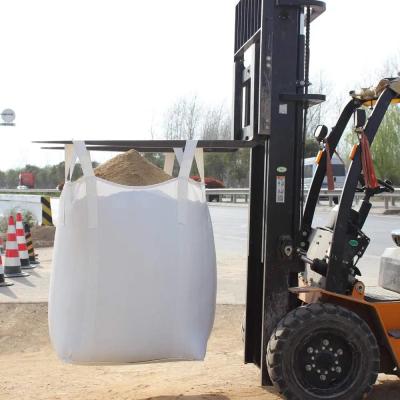 China Große Taschen 1000 kg Bulk Jumbo Fibc Container Tasche Weiße Antistatische Oberseite Vollöffnung Transportverpackung 100% Virgin Pp Flachboden zu verkaufen