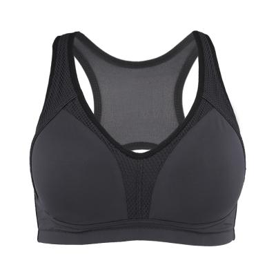 China Breathable High Quality Custom Black High Print High Quality Workout Nylon Mesh Top Fitness Sports Bra Running Nylon Padded Bra for sale