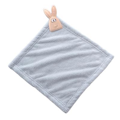 China High Density Thick Absorbent Towel Child Safe Coral Fleece Soft Hand Towel Non-Linting Square Towel Wash Cloth for sale