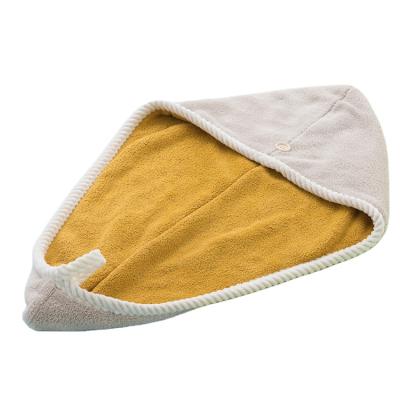 China Coral Fleece Dry Hair Women's Head Quick-drying Towel Hair Absorbent Cap Towel Drying Hair Scarf Double Tablet for sale