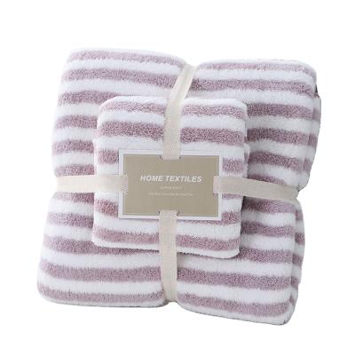 China Hot Sale Child Safe Bath Towel Set Soft Microfiber Towel No Shedding Hair No Loss Mother-in-Law Wash Cloth Towel for sale