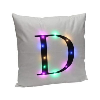 China Anti-Static Christmas Pillow Cover LED Modern Minimalist Letters Case Light Luminous Pillow Shining Decorative Sofa for sale