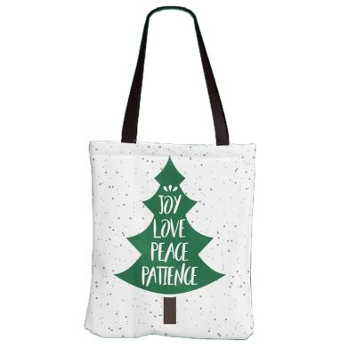 China Canvas Tote Bag Wholesalers Factory Wholesale Santa Claus Green Christmas Tree Decoration High Quality Anti-Pull Merry Christmas for sale