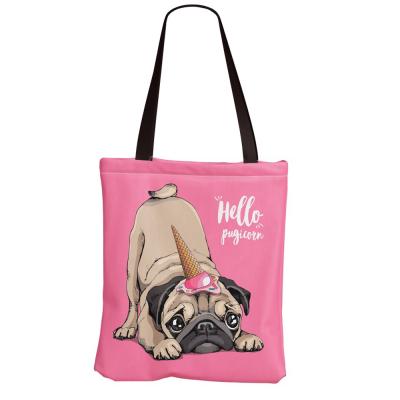 China Anti-Pull Canvas Sport Bags Canvas Bag Cute Animal Puppy Kitten Pencil Bag Customized Various Designs By Manufacturer for sale