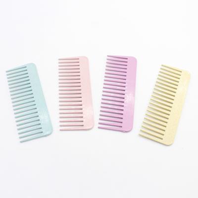 China Custom Logo Detangler Wet Comb Hair Brush Wheat Straw Hair Comb Professional for sale