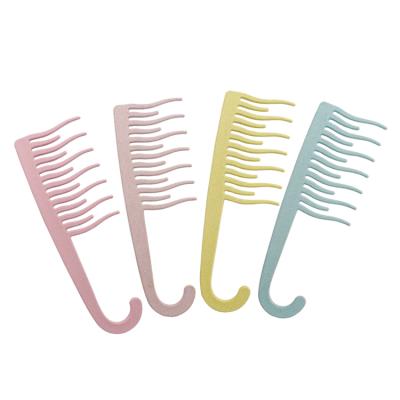 China Eco Friendly Hot Comb Manufacturer Wide Wave Tooth OEM Custom Wheat Plastic Hair Combs for sale