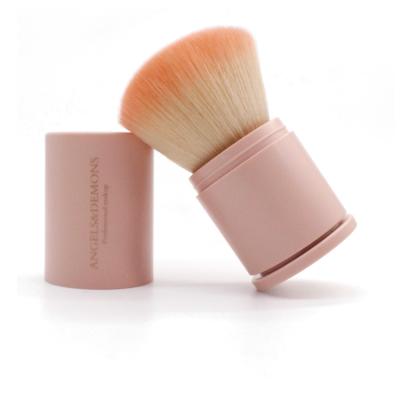 China Private Label 1pcs Pink Professional Retractable Single Kabuki Powder Foundation Makeup Brush for sale