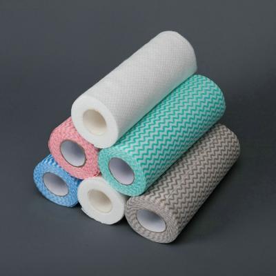 China Promotional Good Quality Lazy Clean Nonwoven Kitchen Reusebale Kitchen Nonwoven Fabric 40-80GSM 10~25cm Perforated 10~35cm for sale