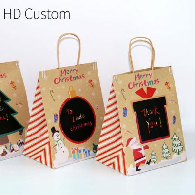 China Custom Recyclable Recyclable Brown Kraft Paper Bag Eco-friendly Flat Handle Shopping Handle Thanksgiving Bags Deep Thickened Gift Togo for sale