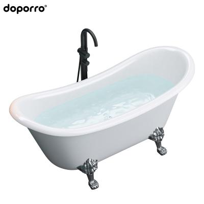 China Small tiger freestanding doporro white bathtub eco-friendly high quality acrylic durable single foot bathtub for sale