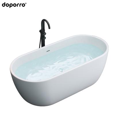 China Doporro Eco-Friendly Durable Freestanding White Small Bathtub High Quality Acrylic Indoor Soaking Tub, Hotel Oval Modern Glossy White for sale