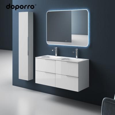 China Doporro Modern High Quality Bathroom Products Step Down Modern Bathroom Wall Cabinet Wall Hung Mount Vanity Combination Vanity CE for sale