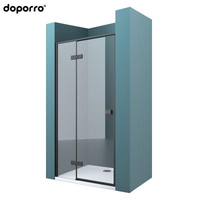 China Modern Doporro Style Frame Hinge Door Black Clear Mood Glass Shower Door Modern European Height 1200mm for sale