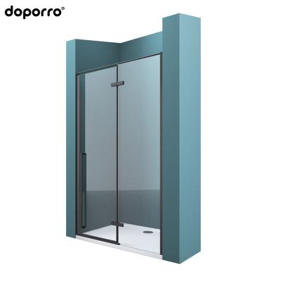 China High quality attractive modern doporro style hinge tempered glass shower door with black frame for sale