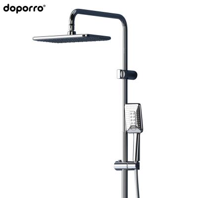 China With slide bar doppro mixer set modern shower faucet Faciio Systems brass silver classic body style warm ceramic surface for sale