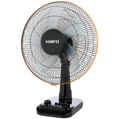 China 2022 Lowest Noise Newest Portable Electric Table Fan Home And Office Five Blade Stand for sale