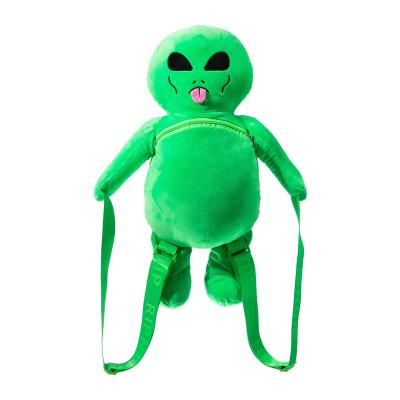 China Custom Popular Cute Realistic Soft Plush Backpack Decoration Green Cute Stuffed Foreign Factory for sale