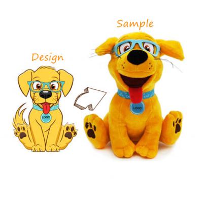 China Decoration Cute OEM&ODM Design Soft Gradient Color Dog Stuffed Plush Animal Toy for sale